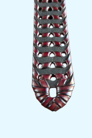 Premium Burgundy Brown-Braided Leather Belt